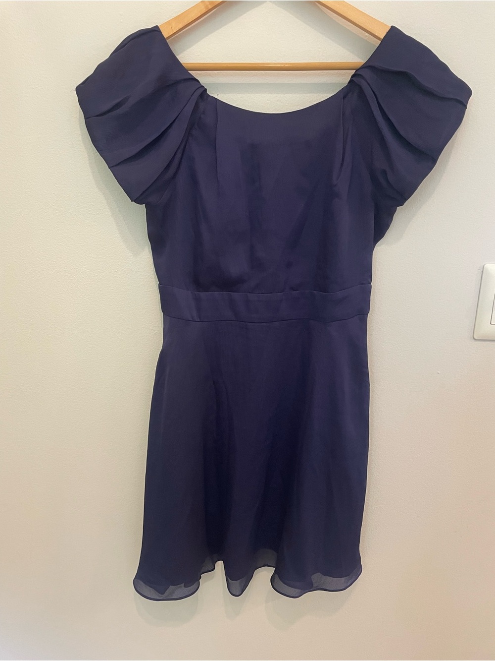 BCBGeneration Navy Puff-Sleeve Mini Dress